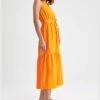 DeFacto High Neck Sleeveless Poplin Midi Dress