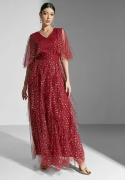 Embroidered Dress With Ruffle Detail