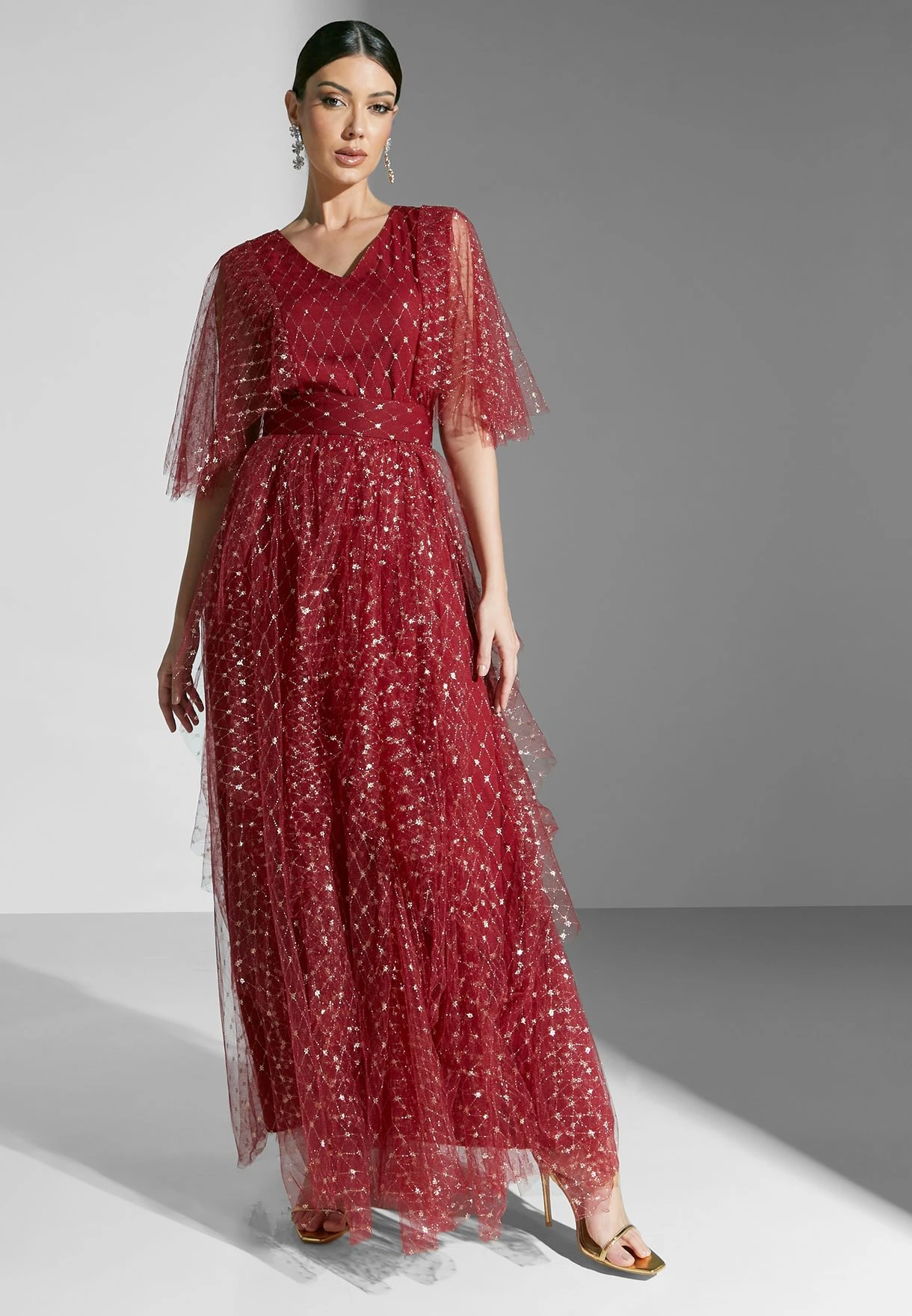 Embroidered Dress With Ruffle Detail 1 Embroidered Dress With Ruffle Detail