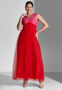 Coloblock Detail Mesh Dress