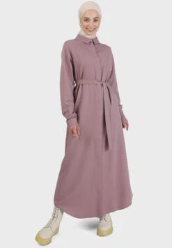 Belted Button Detail Dress