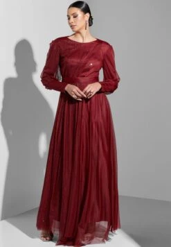 Ruched Detail Shimmer Dress