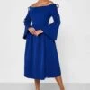 Bardot Flared Sleeve Dress