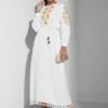 Tassel Hem Embroidered Dress