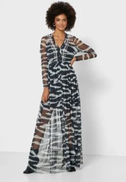 French Connection Akello Embroidered Mesh Dress