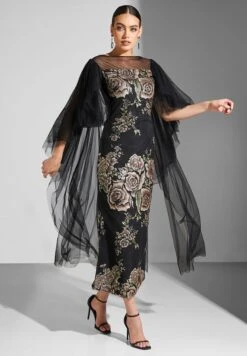 Floral Print Ruffle Sleeve Dress