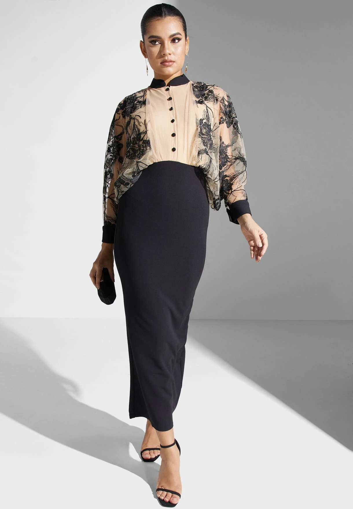 Balloon Sleeve Button Detail Dress 1 Balloon Sleeve Button Detail Dress