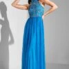 Halter Neck Embellished Bodice Dress