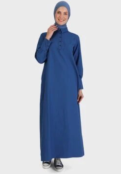 Polo Neck Button Detail Dress