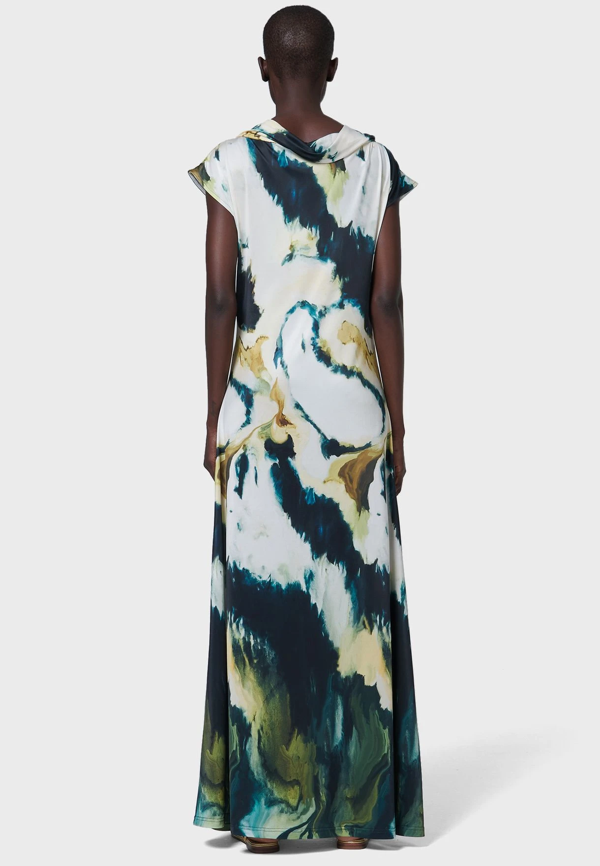 Water Marble Print Dress 2 Water Marble Print Dress - Image 2