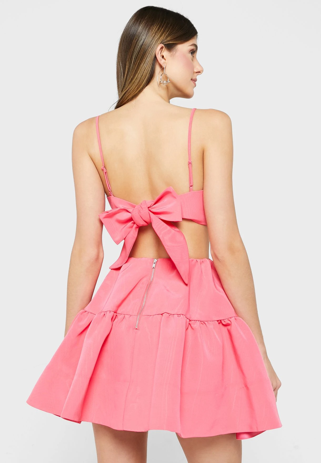 Bardot Cut Out Detail Ruffle Dress 2 Bardot Cut Out Detail Ruffle Dress - Image 2