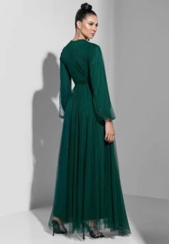 Embellished Neck Belted Tulle Dress -Silk Bloom Dresses Store 2 zoom desktop 1049