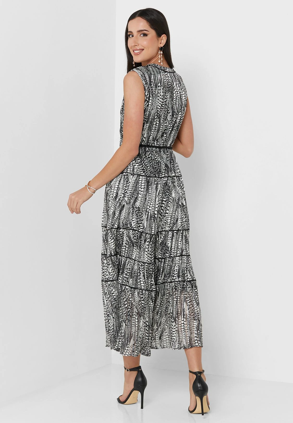 Belted V-Neck Dress 2 Belted V-Neck Dress - Image 2