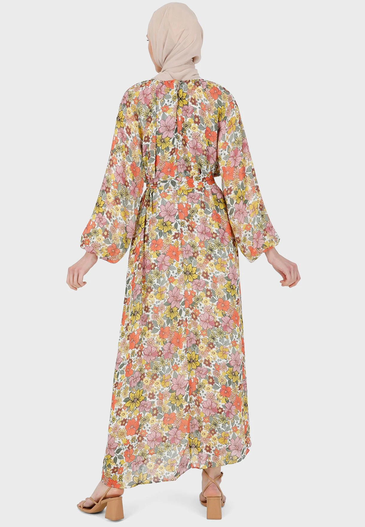 Floral Print Balloon Sleeve Dress 2 Floral Print Balloon Sleeve Dress - Image 2