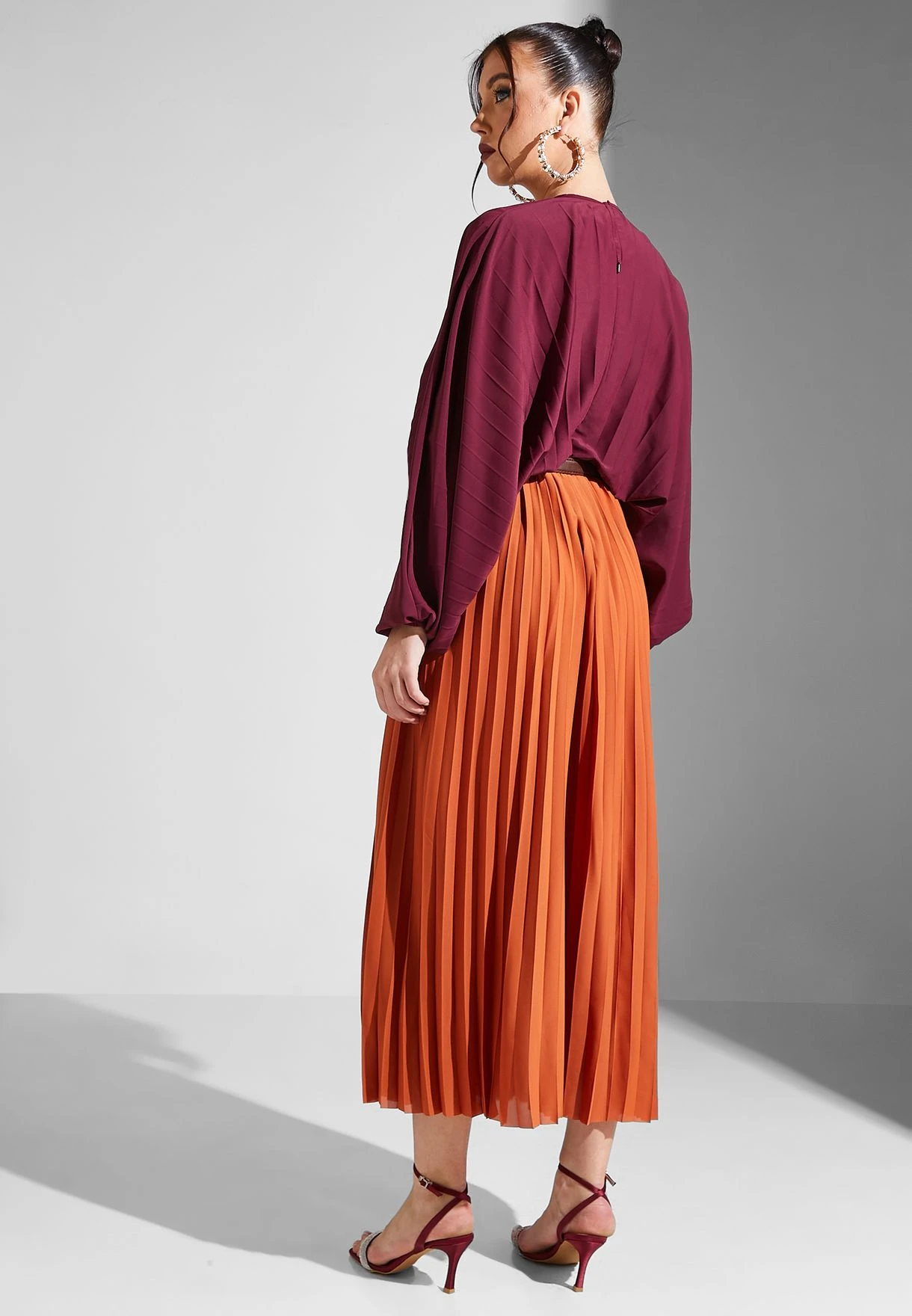 Plisse Flute Sleeve Dress 2 Plisse Flute Sleeve Dress - Image 2