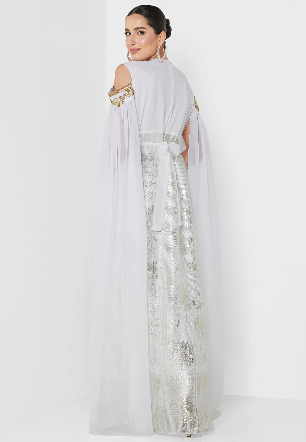 Split Sleeve Embellished Belted Dress 2 Split Sleeve Embellished Belted Dress - Image 2