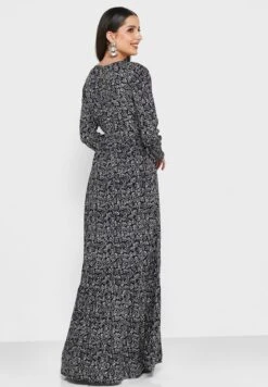 Keyhole Back Floral Print Tie Detail Dress -Silk Bloom Dresses Store 2 zoom desktop 1079