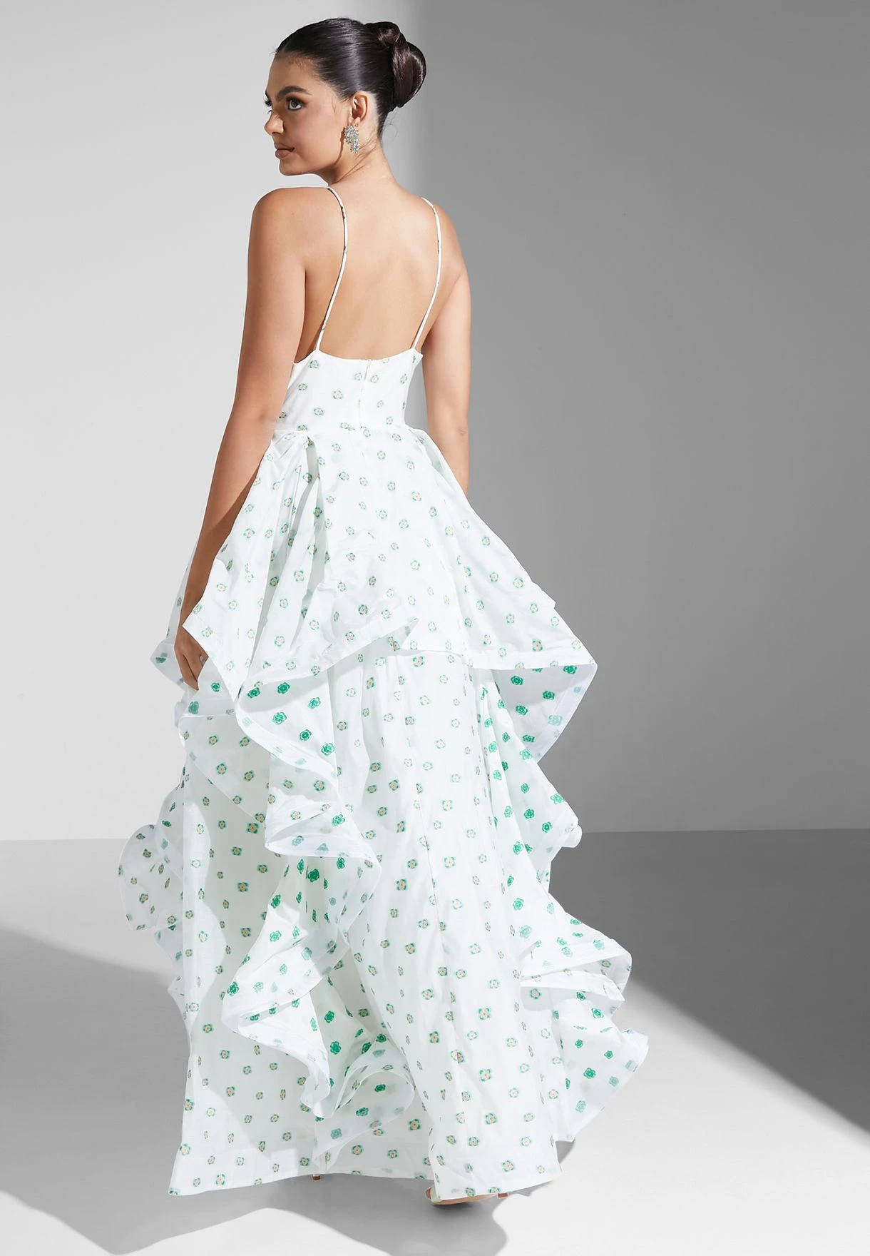 Printed Strappy Ruffle Dress 2 Printed Strappy Ruffle Dress - Image 2