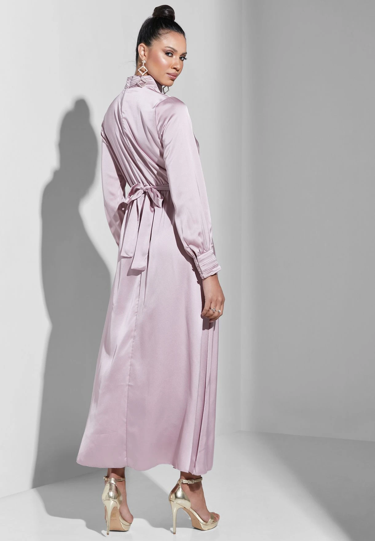 High Neck Chain Belted Dress 2 High Neck Chain Belted Dress - Image 2