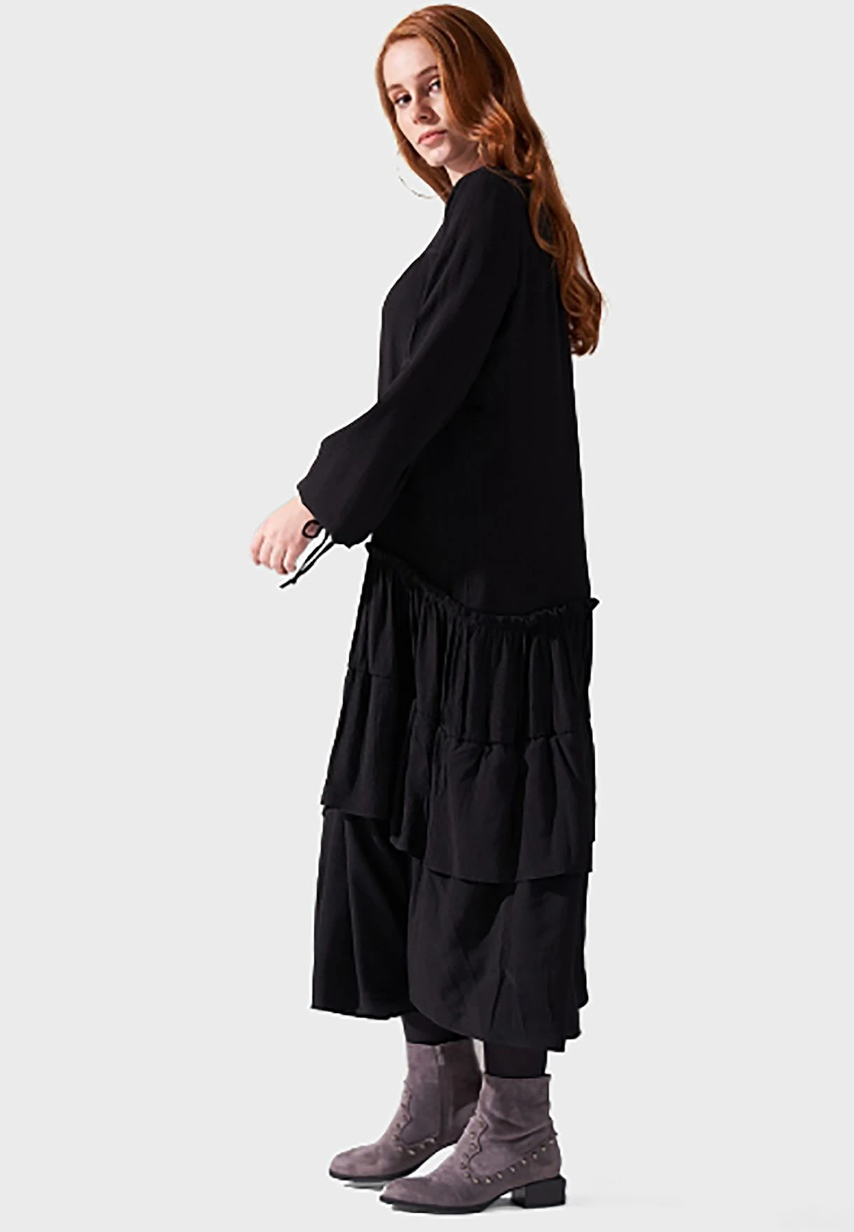 Tie Neck Ruffle Detail Dress 2 Tie Neck Ruffle Detail Dress - Image 2