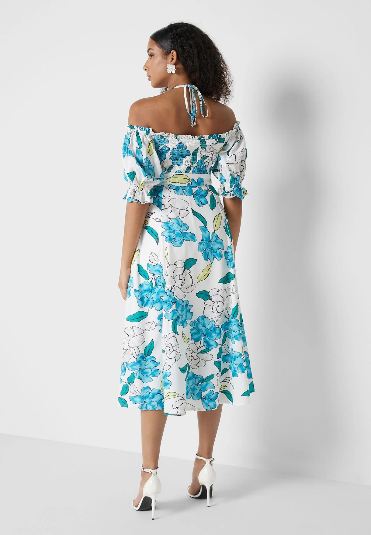 Cold Shoulder Neck Printed Dress 2 Cold Shoulder Neck Printed Dress - Image 2