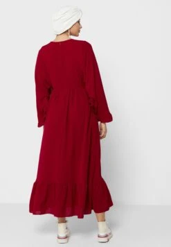 Frill Hem Batwing Sleeve Fit & Flare Dress 5 Frill Hem Batwing Sleeve Fit & Flare Dress -Silk Bloom Dresses Store 2 zoom desktop 1127