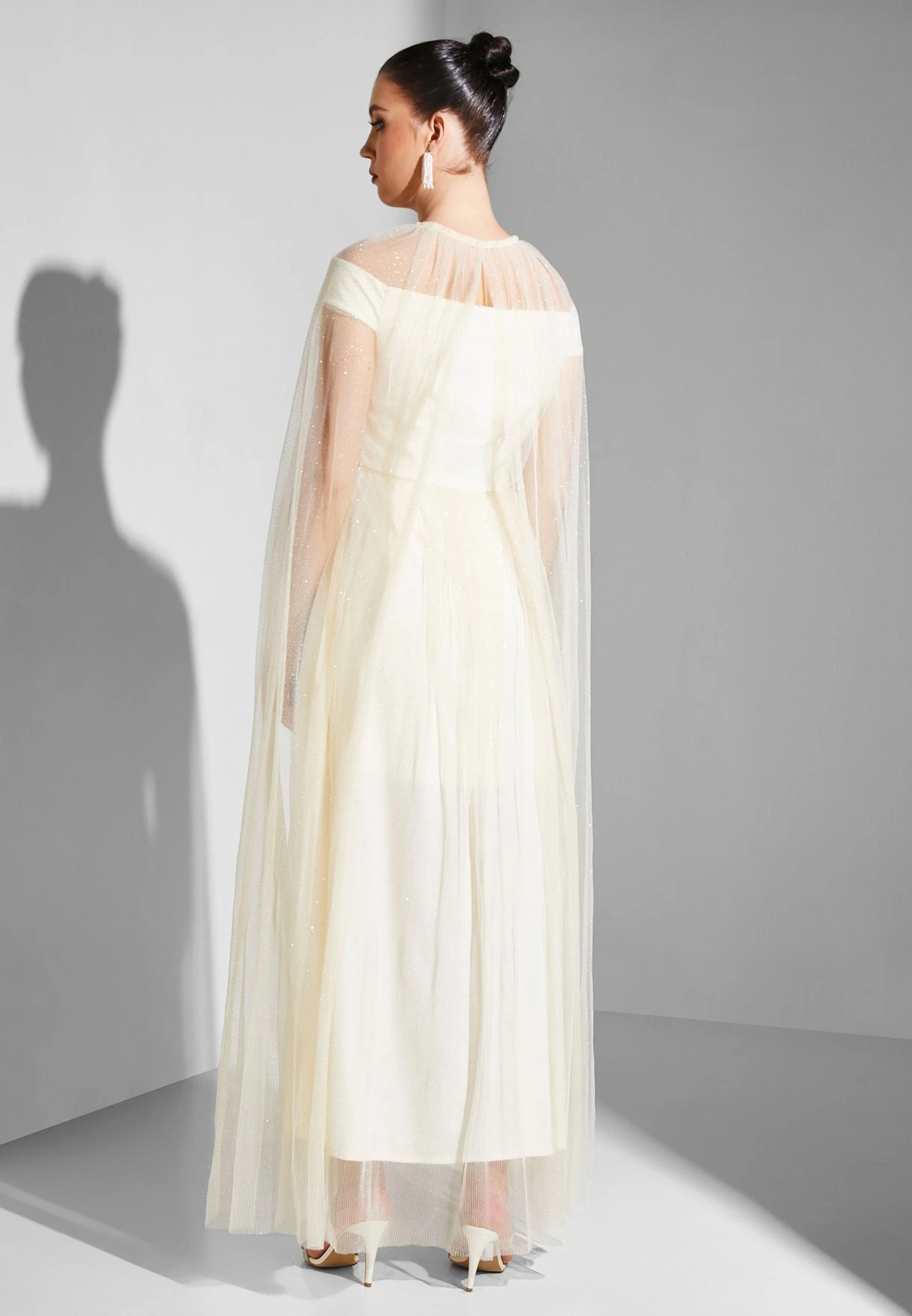 Cape Sleeve Mesh Dress 2 Cape Sleeve Mesh Dress - Image 2