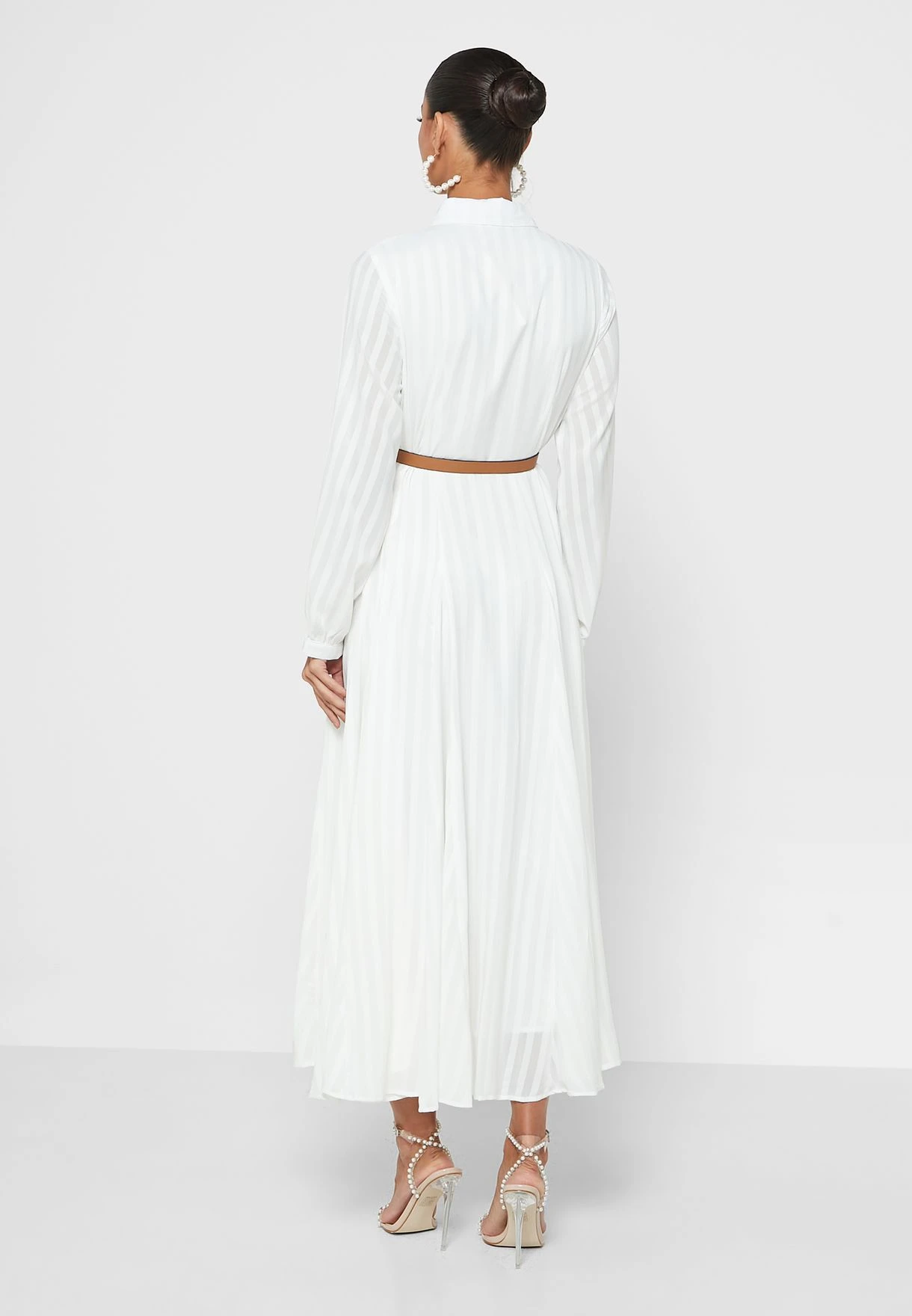 Pleated Button Detail Dress 2 Pleated Button Detail Dress - Image 2