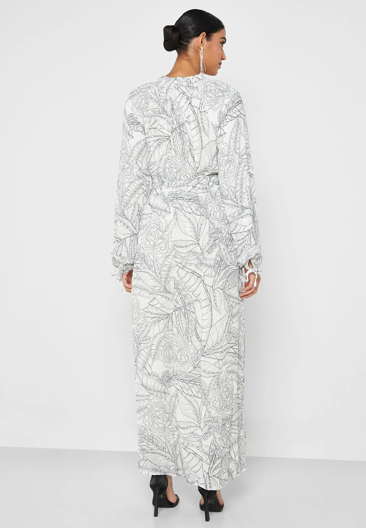 Printed Ruched Waist Tiered Dress 2 Printed Ruched Waist Tiered Dress - Image 2