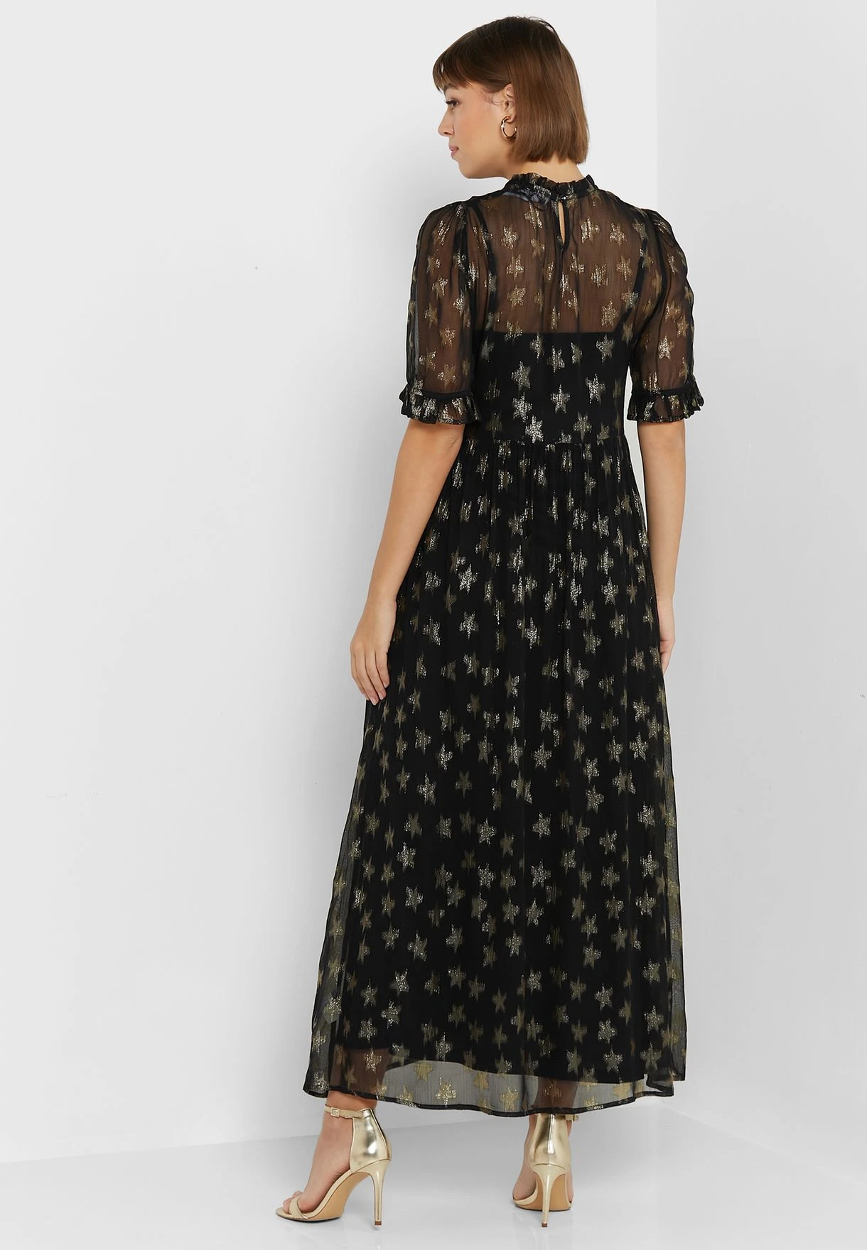 Little Mistress Printed Mesh Pocket Detail Dress 2 Little Mistress Printed Mesh Pocket Detail Dress - Image 2