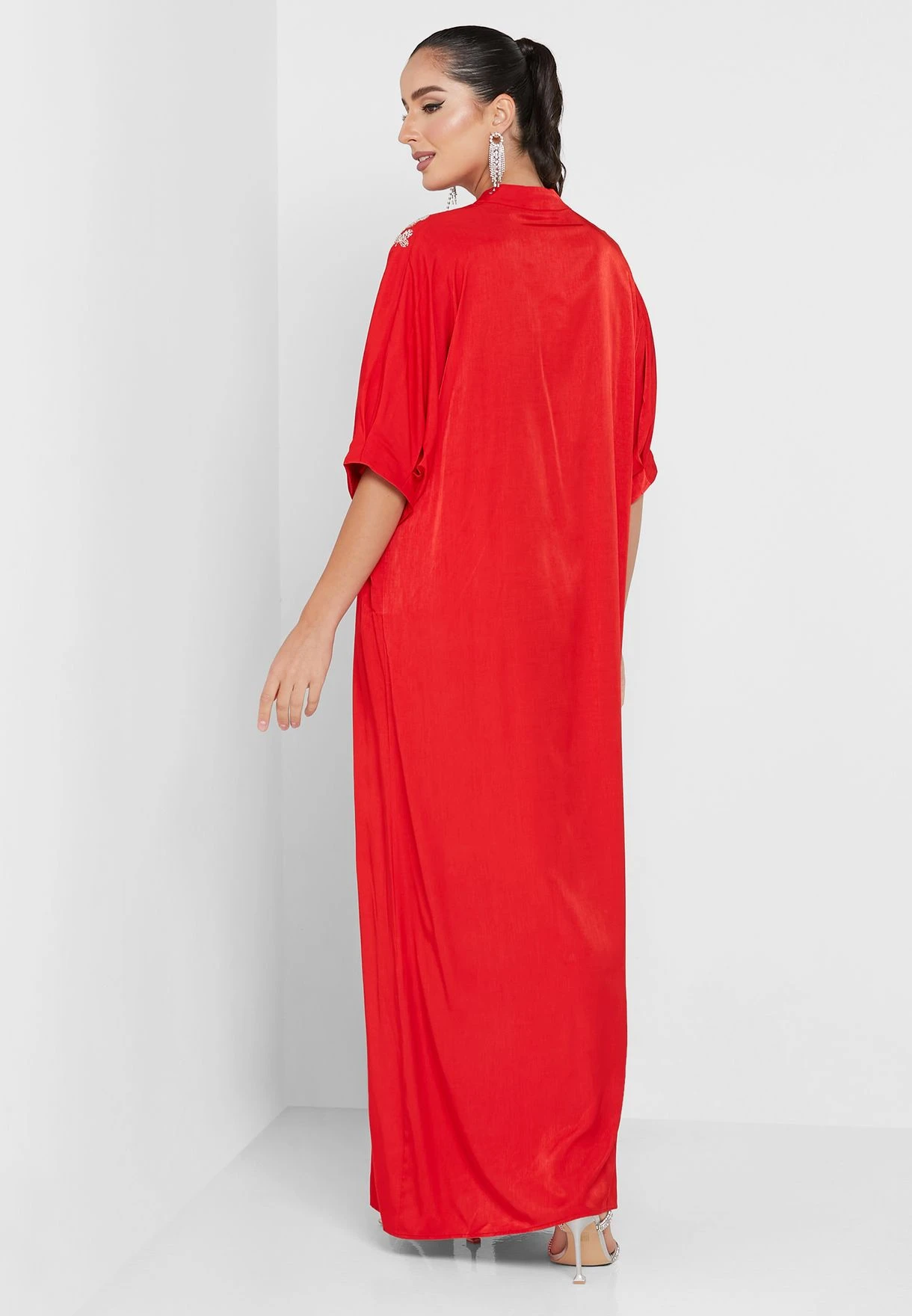 Embroidered Button Detail Dress 2 Embroidered Button Detail Dress - Image 2