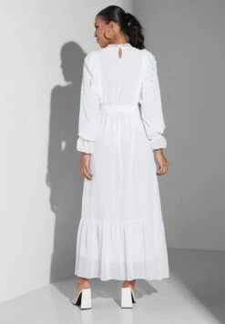 Ruffle Detail High Neck Dress -Silk Bloom Dresses Store 2 zoom desktop 1162