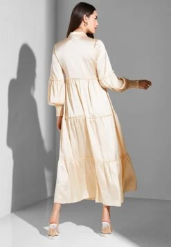 Ruched Sleeve Button Detail Dress -Silk Bloom Dresses Store 2 zoom desktop 1179