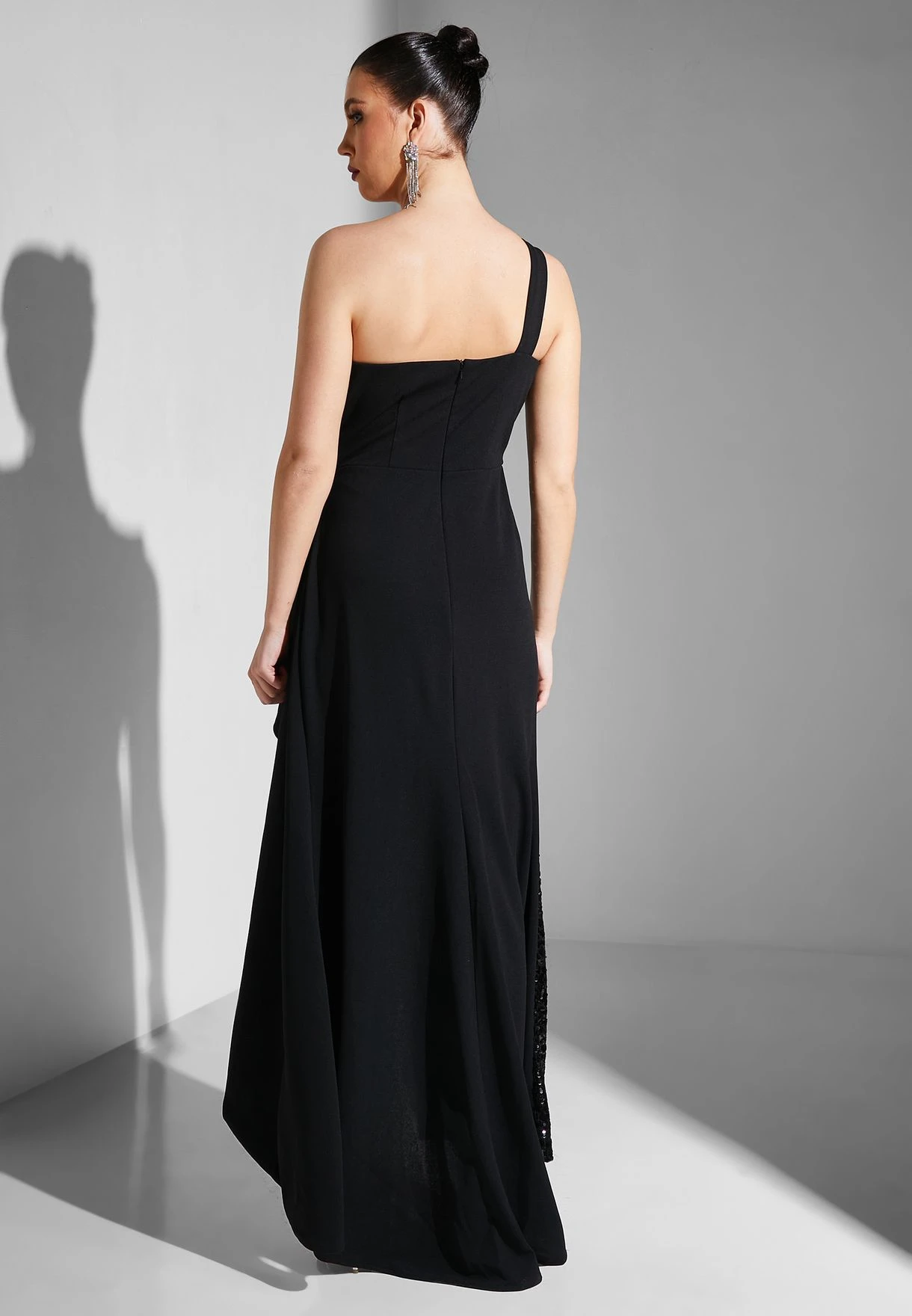 One Shoulder Front Slit Dress 2 One Shoulder Front Slit Dress - Image 2