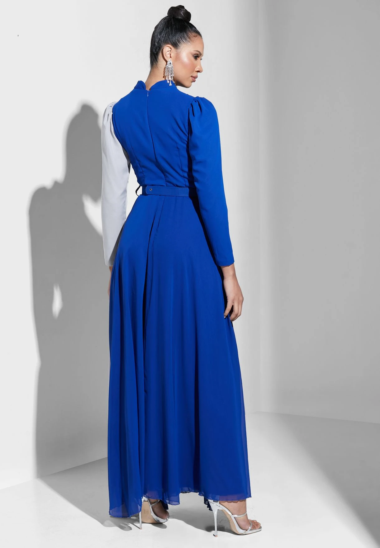 Colorblock Dress With Metallic Belt 2 Colorblock Dress With Metallic Belt - Image 2