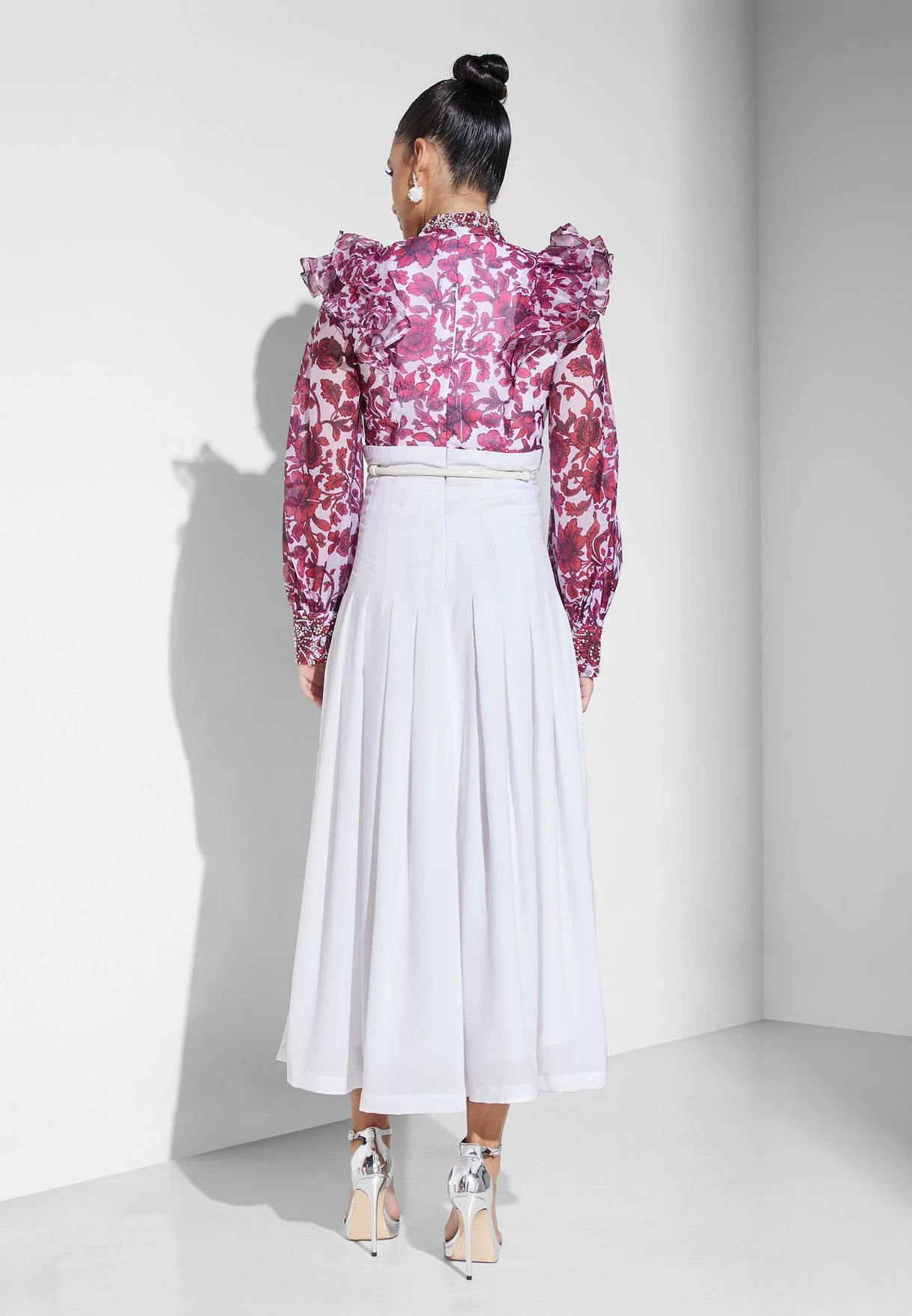 Ruffle Sleeve Pleated Dress 2 Ruffle Sleeve Pleated Dress - Image 2