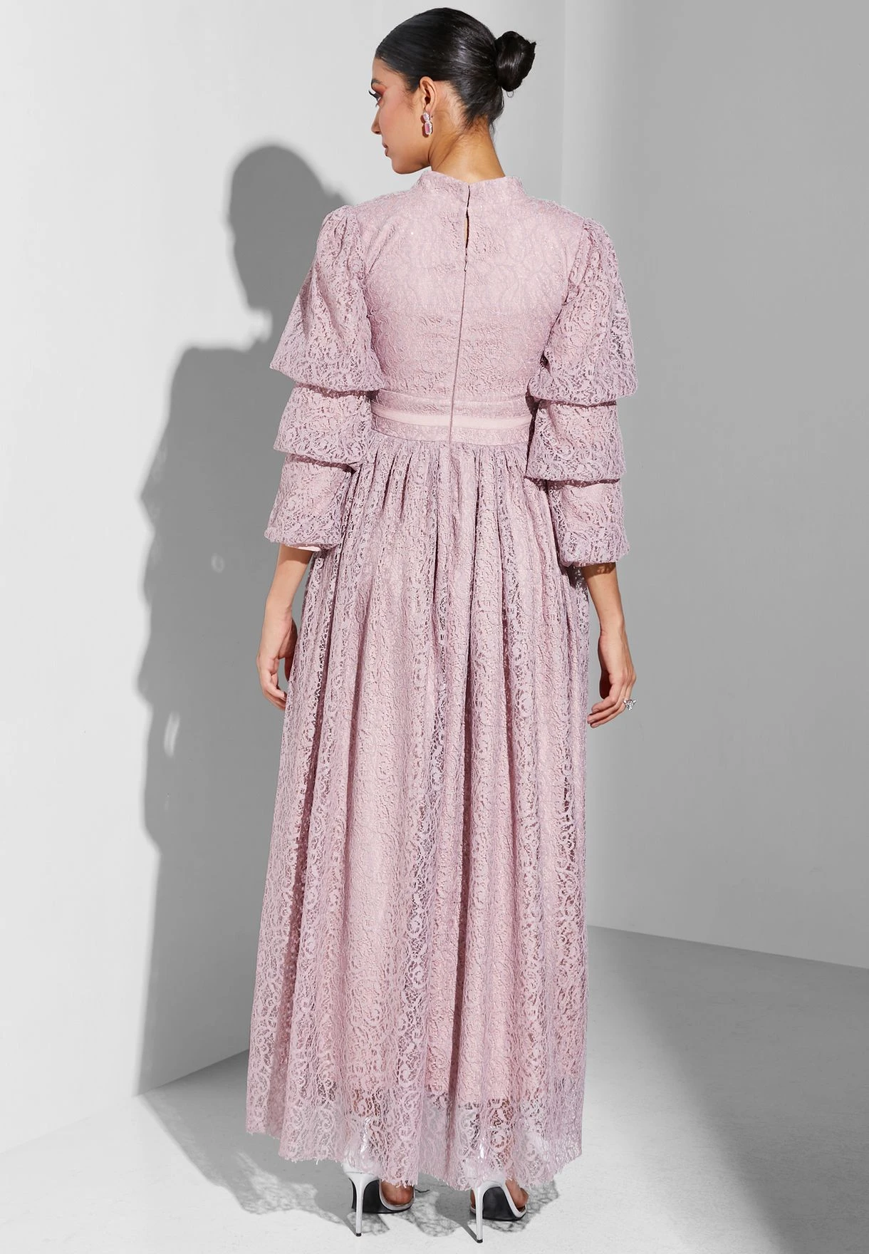 V-Neck Pleat Detail Dress 2 V-Neck Pleat Detail Dress - Image 2