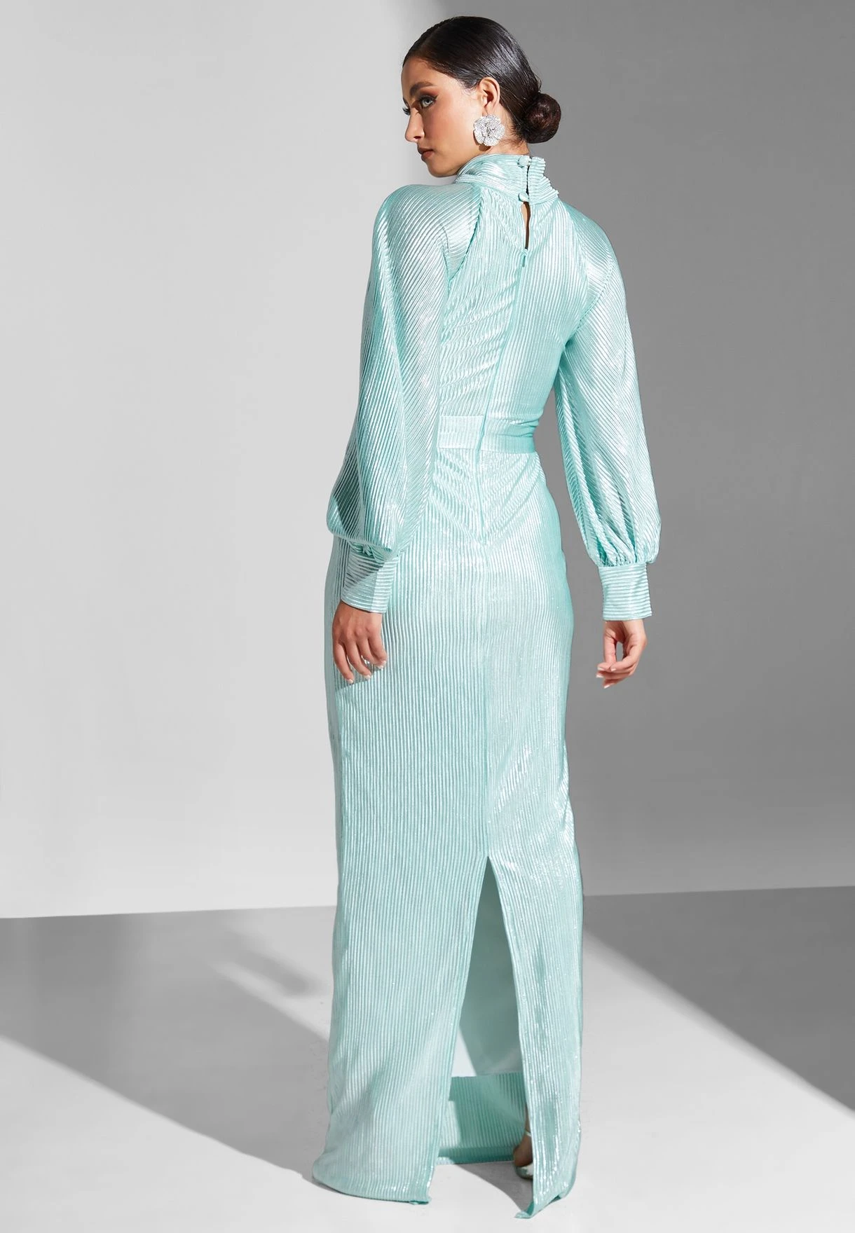 Puff Sleeve Shimmer Dress 2 Puff Sleeve Shimmer Dress - Image 2