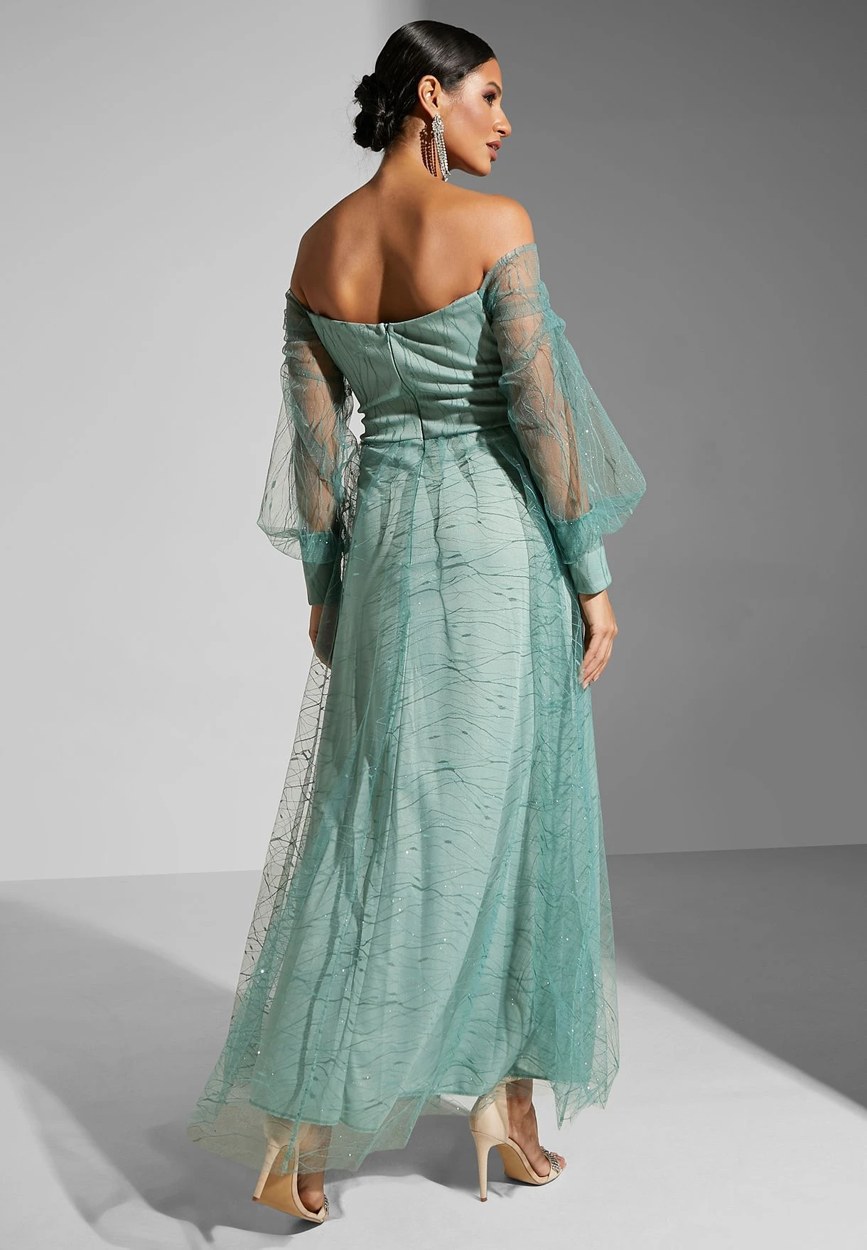 Off-Shoulder Cross-Over Gown 2 Off-Shoulder Cross-Over Gown - Image 2