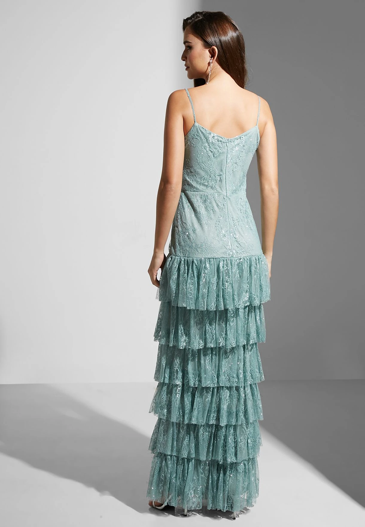 Strappy Frill-Layered Gown 2 Strappy Frill-Layered Gown - Image 2