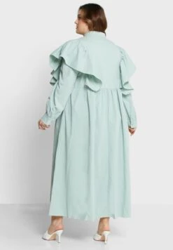 Ruffle Shoulder Panel Dress -Silk Bloom Dresses Store 2 zoom desktop 1488