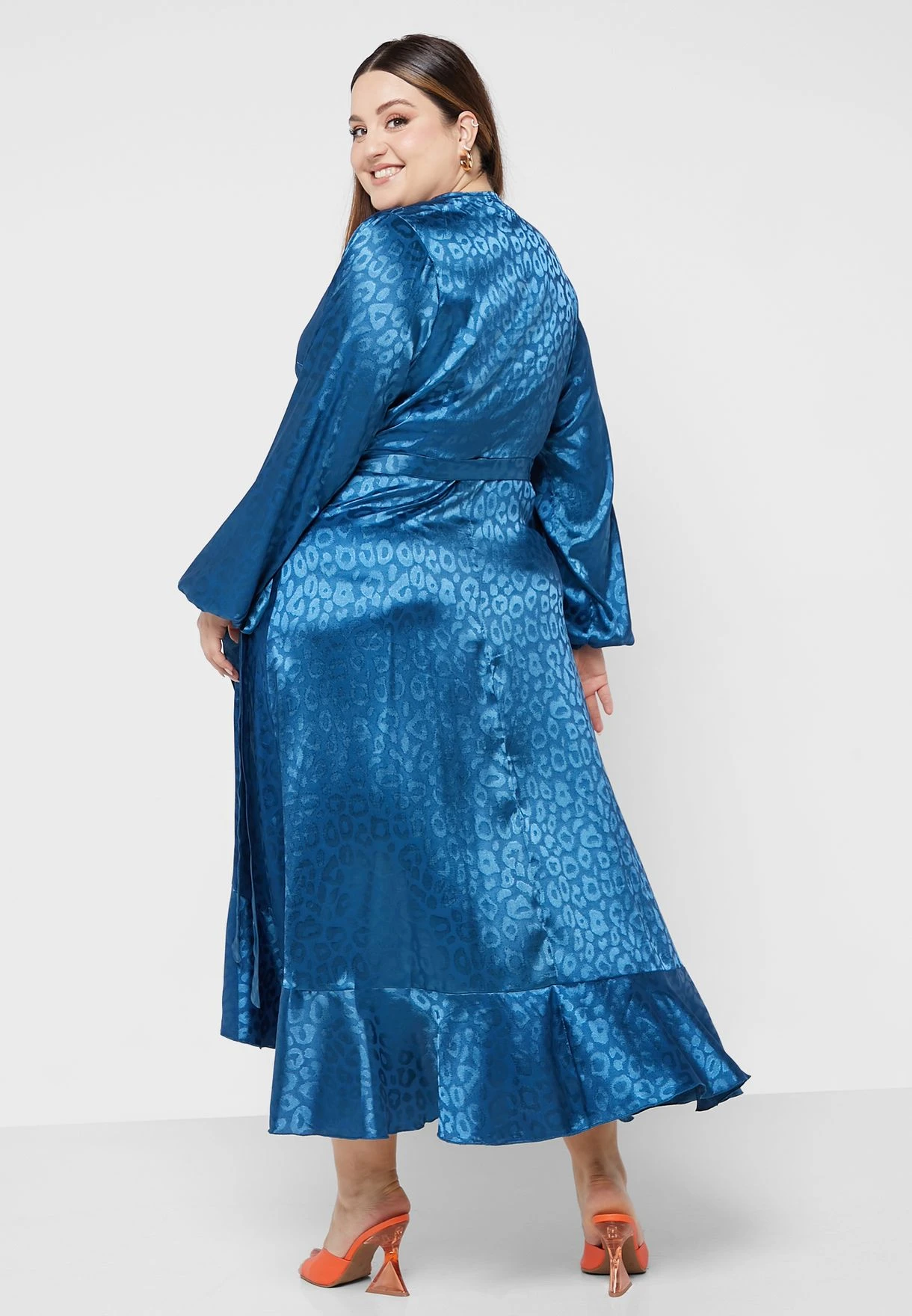 Self Print Wrap Dress 2 Self Print Wrap Dress - Image 2