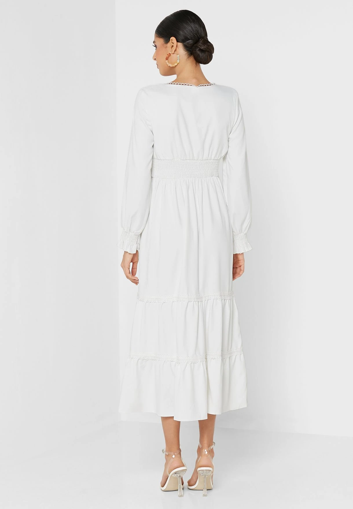 Little Mistress Cream Crochet Trim Midaxi By Vogue Williams 2 Little Mistress Cream Crochet Trim Midaxi By Vogue Williams - Image 2