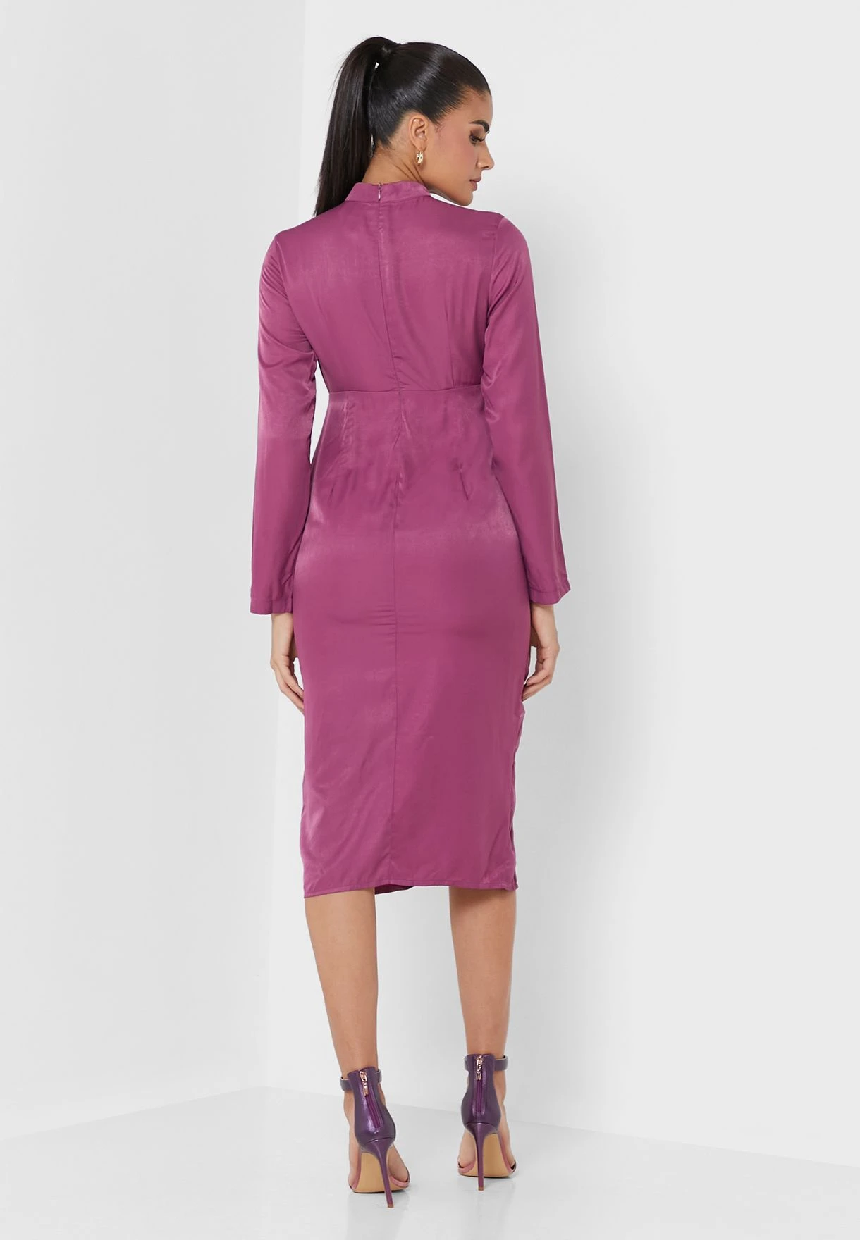 ELLA Shoulder Detail Slit Dress 2 ELLA Shoulder Detail Slit Dress - Image 2