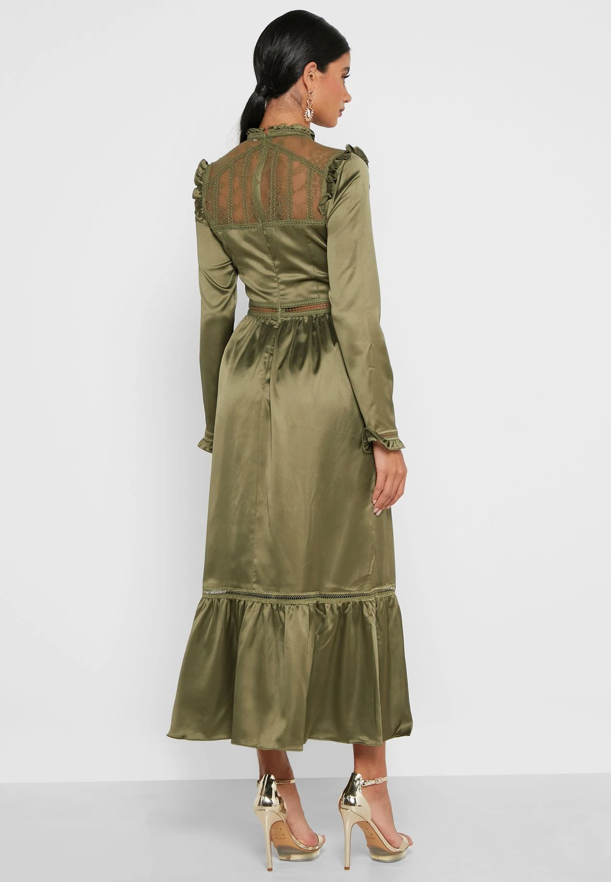 Mesh Detail Tiered Hem Dress 2 Mesh Detail Tiered Hem Dress - Image 2