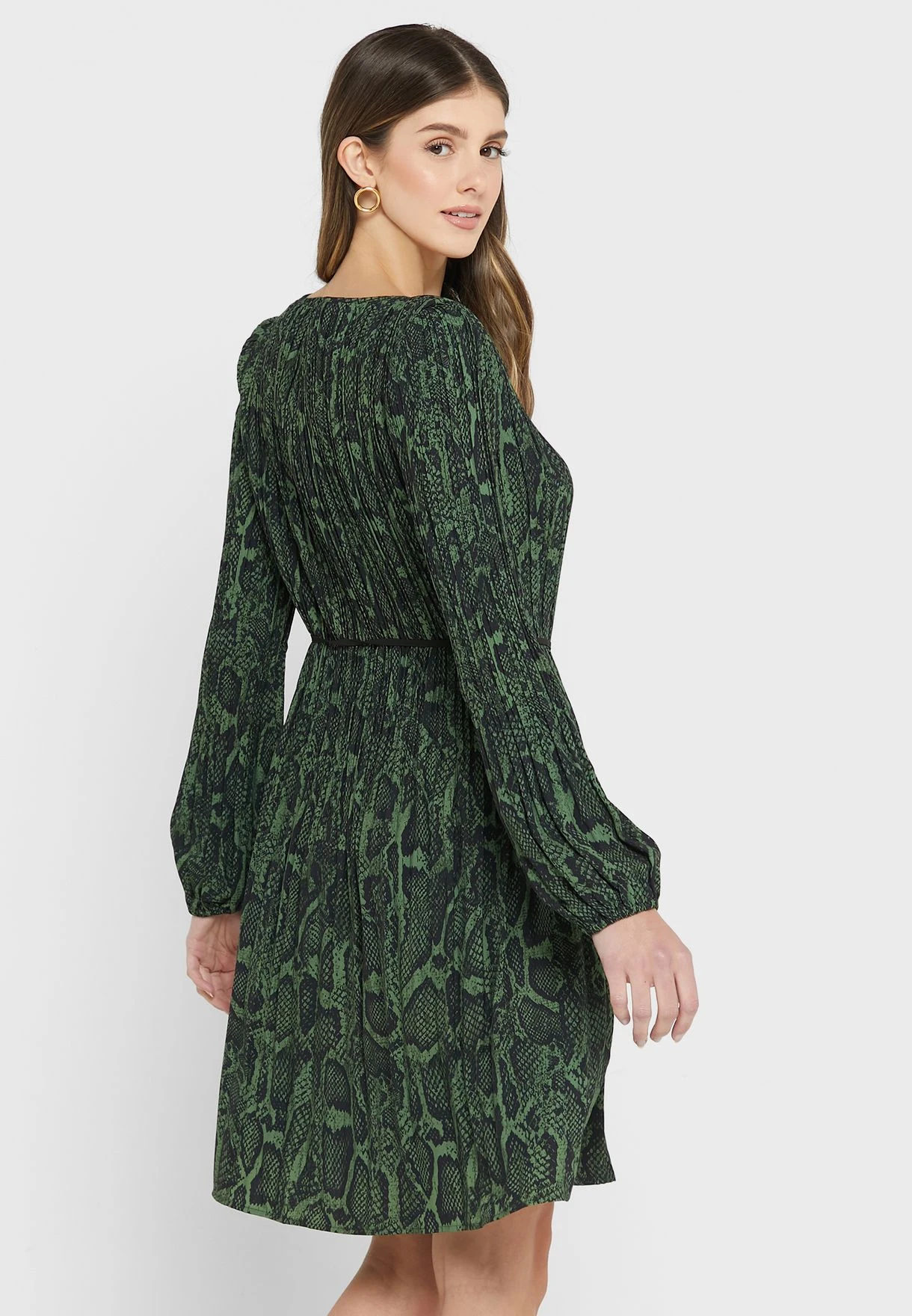 Hugo Puff Sleeve Printed Dress 2 Hugo Puff Sleeve Printed Dress - Image 2