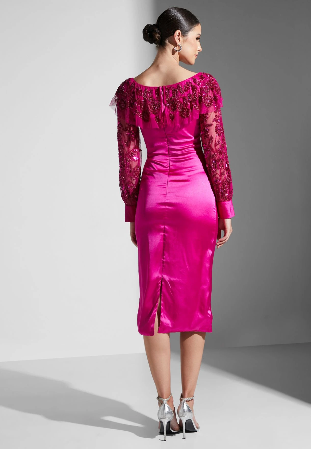 Boat Neck Sequin Detail Dress 2 Boat Neck Sequin Detail Dress - Image 2