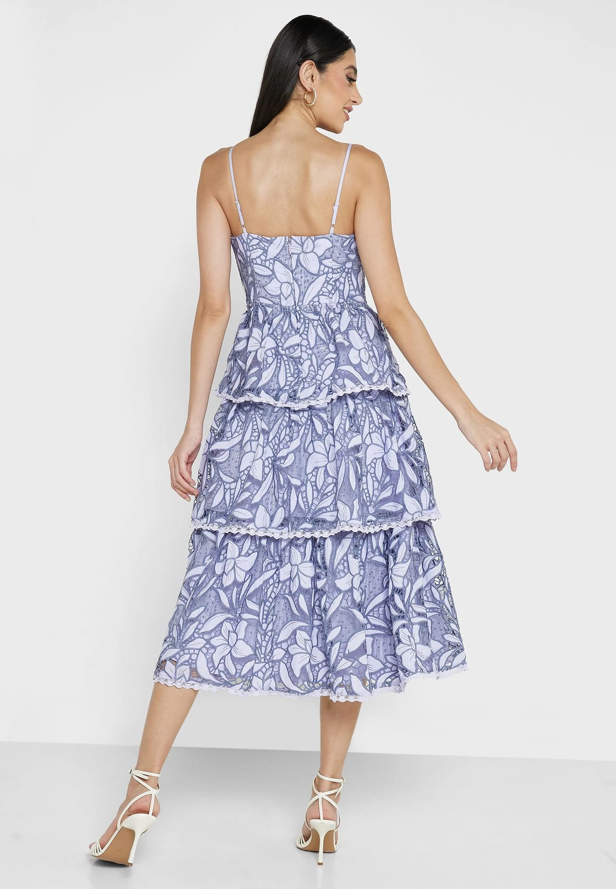 Printed Strappy Ruffle Dress 2 Printed Strappy Ruffle Dress - Image 2