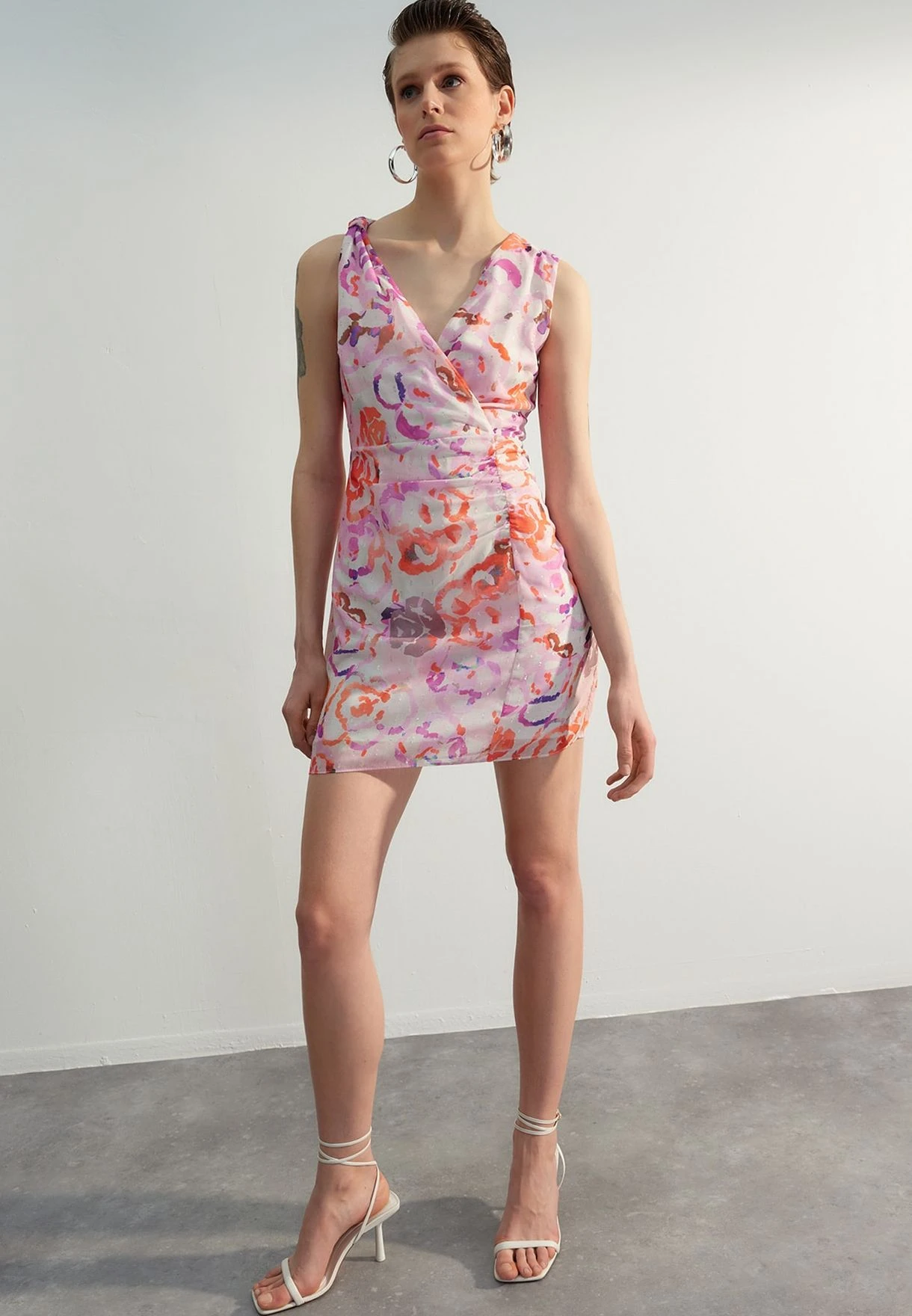 Trendyol Surplice Neck Printed Dress 2 Trendyol Surplice Neck Printed Dress - Image 2