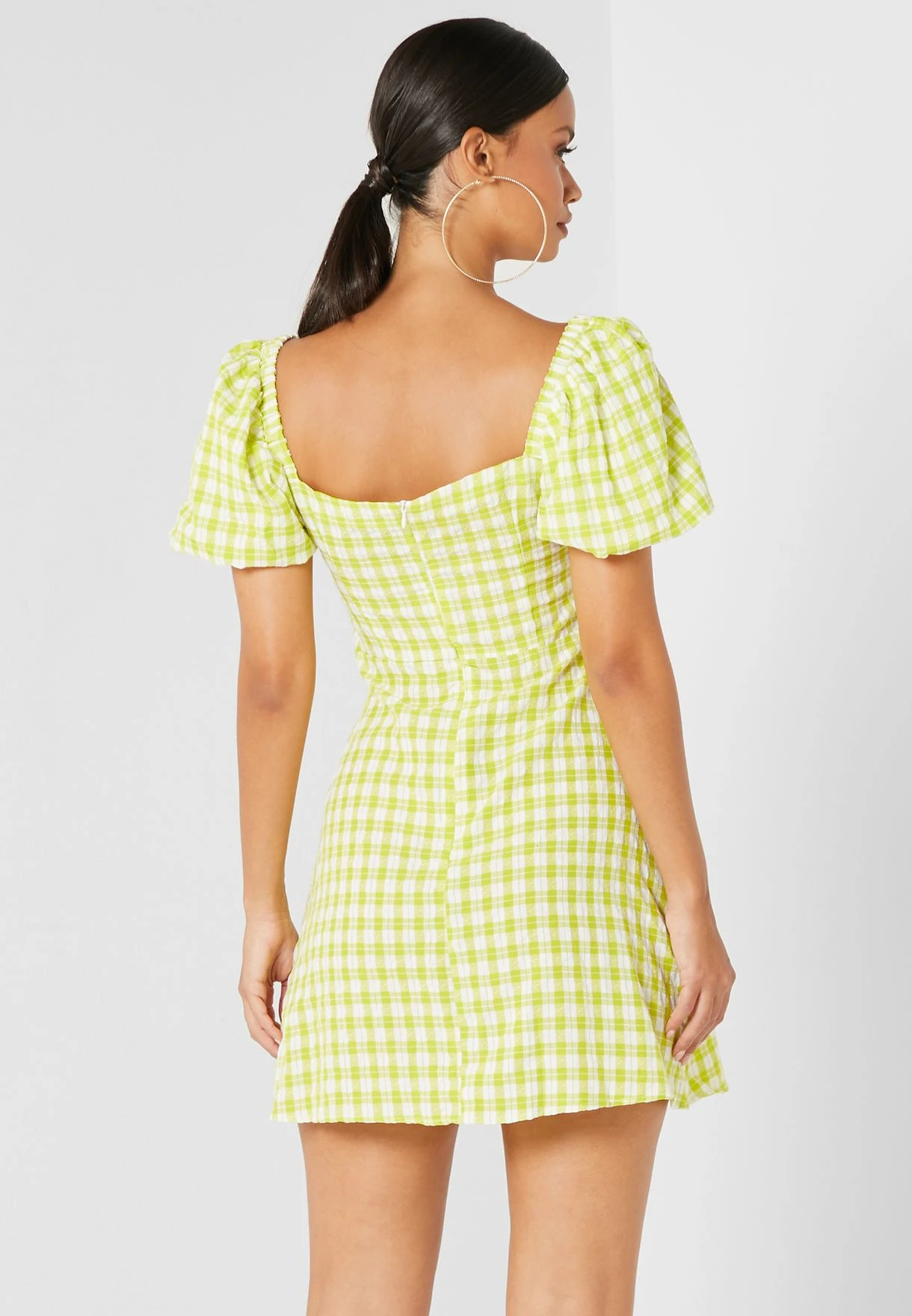 Puff Sleeve Gingham Dress 2 Puff Sleeve Gingham Dress - Image 2